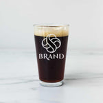 Custom Beer Pint Glass with Engraved Logo