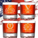 Personalized American Flag Whiskey Glasses