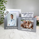 Personalized Silver Picture Frame with Your Custom Text