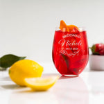 Personalized Bridesmaid Stemless Wine Glasses