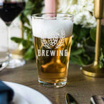 Custom Beer Pint Glass with Engraved Logo
