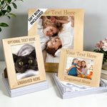 Personalized Wood Picture Frame with Your Custom Text