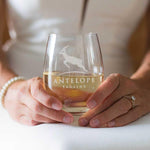 Custom Stemless Wine Glass with Engraved Logo