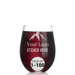 Custom Stemless Wine Glass with Engraved Logo