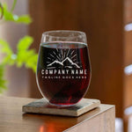 Custom Stemless Wine Glass with Engraved Logo