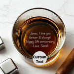 Whiskey Glass Bottom Engraved with Your Custom Text