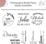 Personalized Bridesmaid Stemmed Champagne Glasses