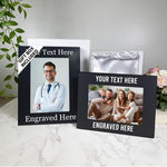 Personalized Black Picture Frame with Your Custom Text