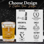 Personalized Shot Glass - Custom 3oz Groomsmen Drinking Glasses
