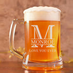 Personalized Beer Mug -17oz Custom Beer Glass with Handle