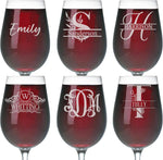 Personalized Wine Glass - Custom Monogrammed Wine Glasses with Engraved Name