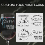 Personalized Bridesmaid Stemmed Wine Glasses