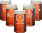 Personalized Beer Glass - 16oz Custom Engraved Monogram Beer Can