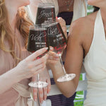 Personalized Bridesmaid Crystal Wine Glasses
