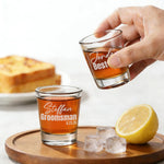 Personalized Shot Glass - Custom 2oz Groomsmen Drinking Glasses