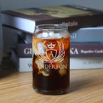 Personalized Beer Glass - 16oz Custom Engraved Monogram Beer Can