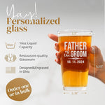 Personalized Father of The Bride or Groom Beer Pint