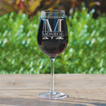 Personalized Wine Glass - Custom Monogrammed Wine Glasses with Engraved Name