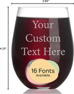 15oz Custom Stemless Wine Glass