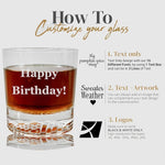 Custom American Flag Engraved Whiskey Glass