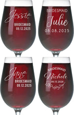 Personalized Bridesmaid Stemmed Wine Glasses