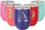 Personalized Wine Tumbler, Engraved Travel Mug
