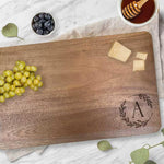 Personalized Cutting Board Monogram, Large 16”x10”x1” Hardwood Engraved Cutting Board