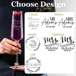 Personalized Wedding Champagne Flutes-Engraved Mr and Mrs Toasting Flutes