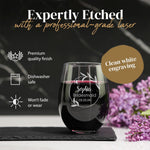 Personalized Bridesmaid Stemless Wine Glasses