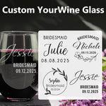 Personalized Bridesmaid Stemless Wine Glasses