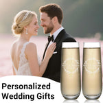 Personalized Wedding Stemless Champagne Flute