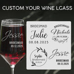 Personalized Bridesmaid Crystal Wine Glasses