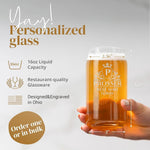 Personalized Groomsmen Beer Can Glass