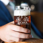 Personalized Beer Glass - 16oz Custom Engraved Monogram Beer Can