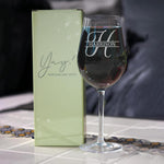 Personalized Wine Glass - Custom Monogrammed Wine Glasses with Engraved Name