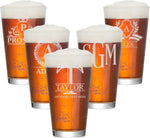 Personalized Beer Glass - 16oz Custom Engraved Monogram Beer Pint