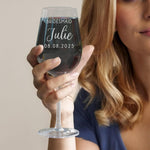 Personalized Bridesmaid Stemmed Wine Glasses