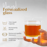 Whiskey Glass Bottom Engraved with Your Custom Text