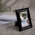 Personalized Black Picture Frame with Your Custom Text
