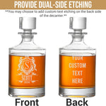Personalized Whiskey Decanter, Custom 28.7oz Liquor Decanter