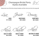 Personalized Bridesmaid Stemless Champagne Glasses