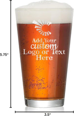 Custom Beer Pint Glass with Engraved Logo