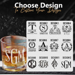 Personalized Whiskey Glass, Custom Monogrammed Whiskey Glass