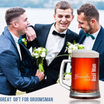 Personalized Groomsmen Beer Mug Glass