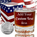 American Flag Bottom 12oz Bourbon Glass