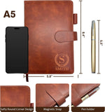 Personalized Brown Journal with Gift Box and Pen