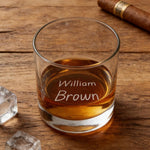 Whiskey Glass Bottom Engraved with Your Custom Text