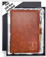 Personalized Brown Journal with Gift Box and Pen