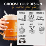 Personalized Groomsmen Beer Mug Glass