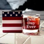 American Flag Bottom 12oz Bourbon Glass
